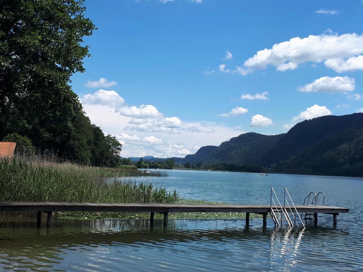 Seeblick Appartement ANNA, Haus Hänsel&Gretel direkt am Ossiachersee mit Hallenbad, Skiarena Gerlitzen Bodensdorf Exterior foto