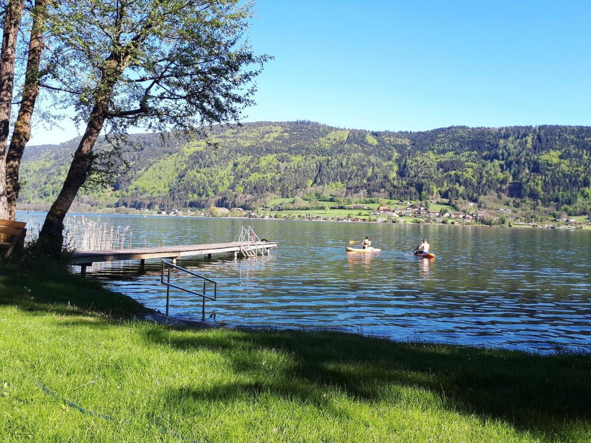 Seeblick Appartement ANNA, Haus Hänsel&Gretel direkt am Ossiachersee mit Hallenbad, Skiarena Gerlitzen Bodensdorf Exterior foto